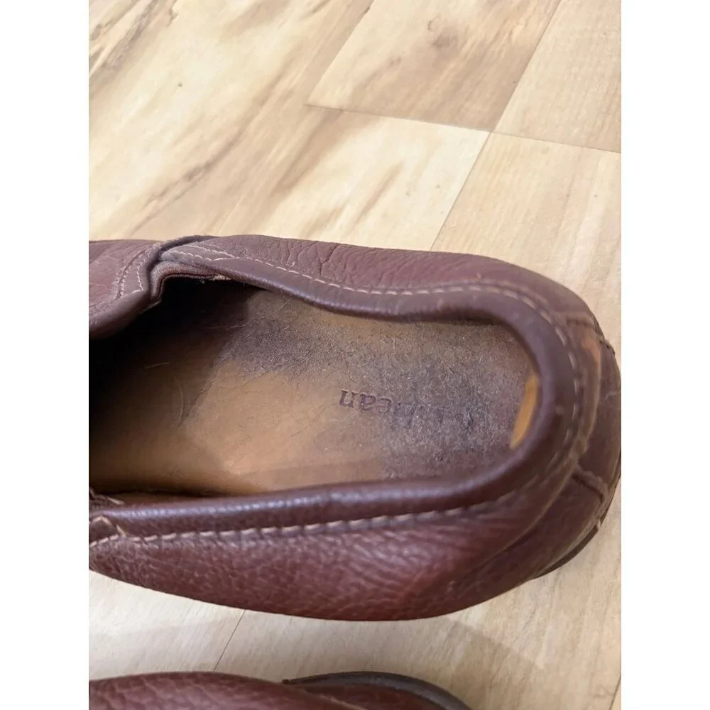 L.L.Bean Men’s Brown Leather Slip-On Shoes Size 11